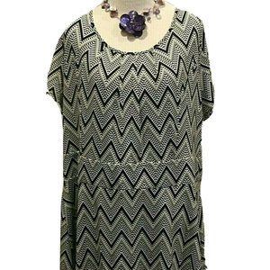 TALBOTS Woman Black & White Geometric Print Dress